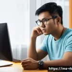 Home 15 자바스크립트 성능 향상을 위한 리소스 사용 최적화 - **Prompt:** A medium shot of a frustrated male software developer, appearing to be in his late 20s t...
